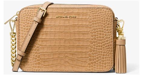 michael michael kors jet set crocodile-embossed large tote damson 30f7gtvt3e-599|Michael kors jet set crossbody bag + FREE SHIPPING.